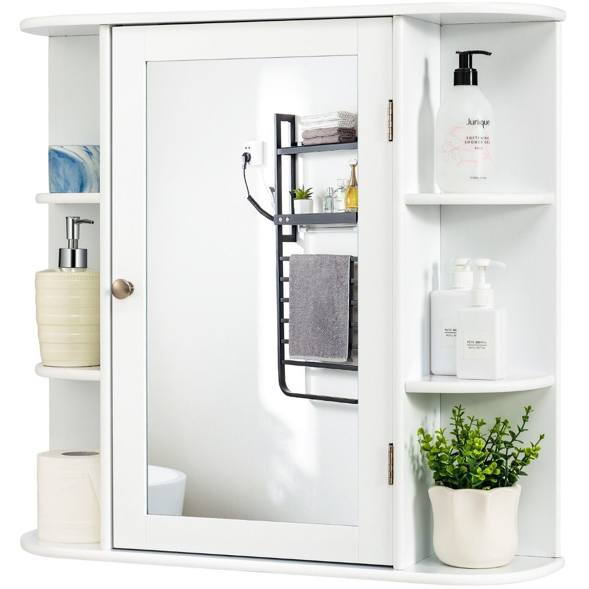 Coast Badkamerkast Met Spiegel - 65 x 17 x 64 cm - Wit