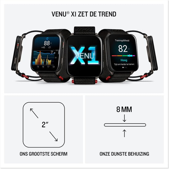 Garmin 010-02980-03 Venu X1 AMOLED Titanium Achterkant - Smartwatch
