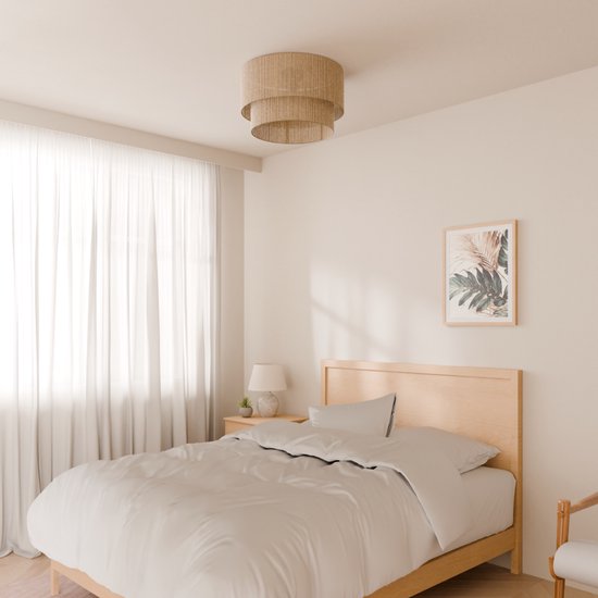 Nolt Plafondlamp - Plafonniere - E27 Lamp - Landelijk - ⌀ 45cm - Jute - Bruin