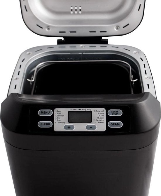 Inventum BM55 - Broodbakmachine - Brood 650/800 gram - 12 programma's - Glutenvrij programma - Timer - 550 watt - Zwart