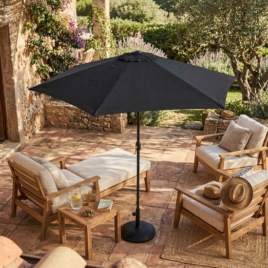 AXI Noor Stokparasol Ø 300cm Antraciet/grijs – Gepoedercoat frame - Kantelbaar