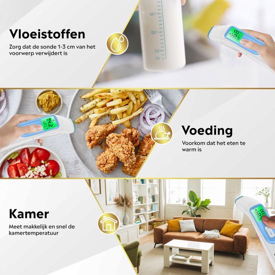 MostEssential Premium Koortsthermometer – Oorthermometer & Voorhoofd – Contactloos – Volwassenen, Kinderen, Baby – 20D
