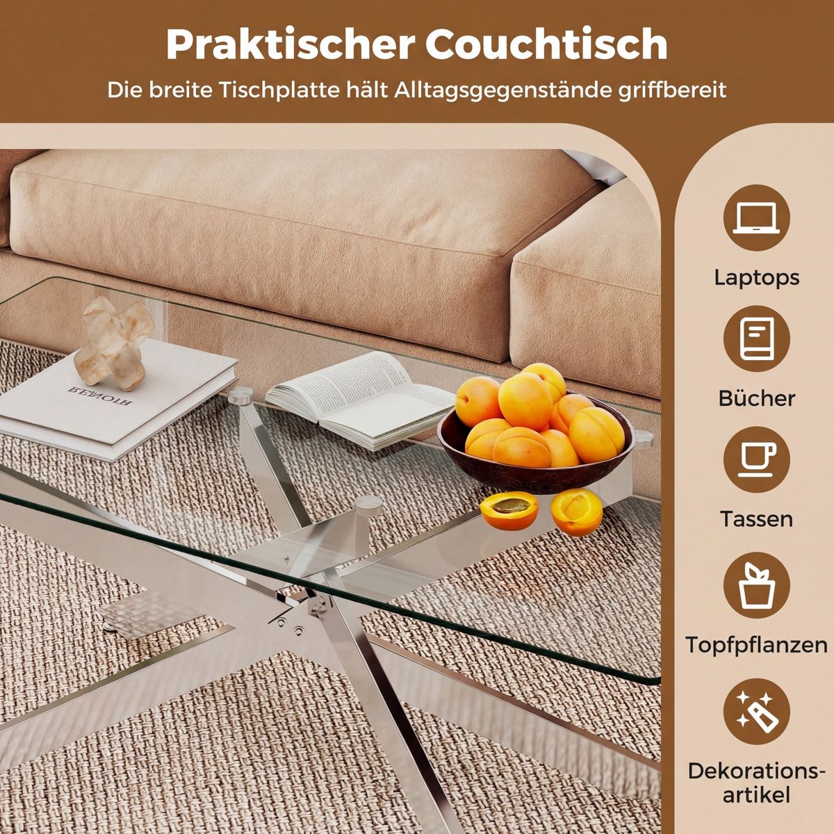 Coast Salontafel - gehard glas - modern design - silver 120 x 60 x 45,5 cm