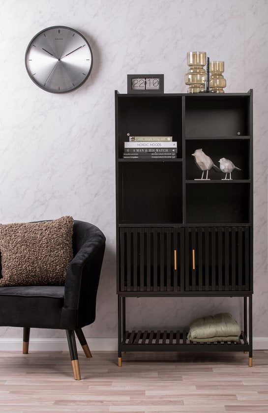 Leitmotiv Kast Marve - Zwart - 40x75x150 cm - Modern,Scandinavisch