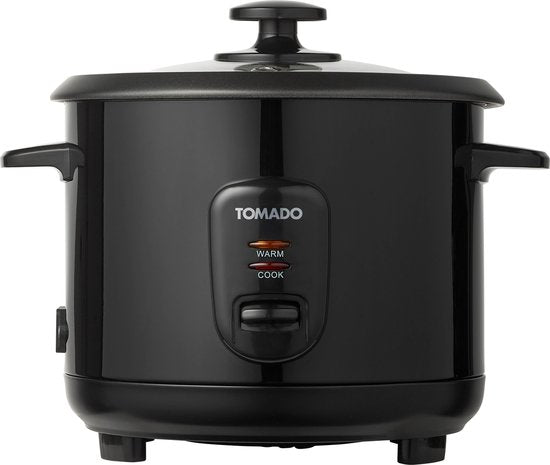 Tomado TRC1001B - Rijstkoker - 5 porties - Inhoud 1 liter - Warmhoudfunctie - Anti aanbaklaag - PFAS vrij - Zwart