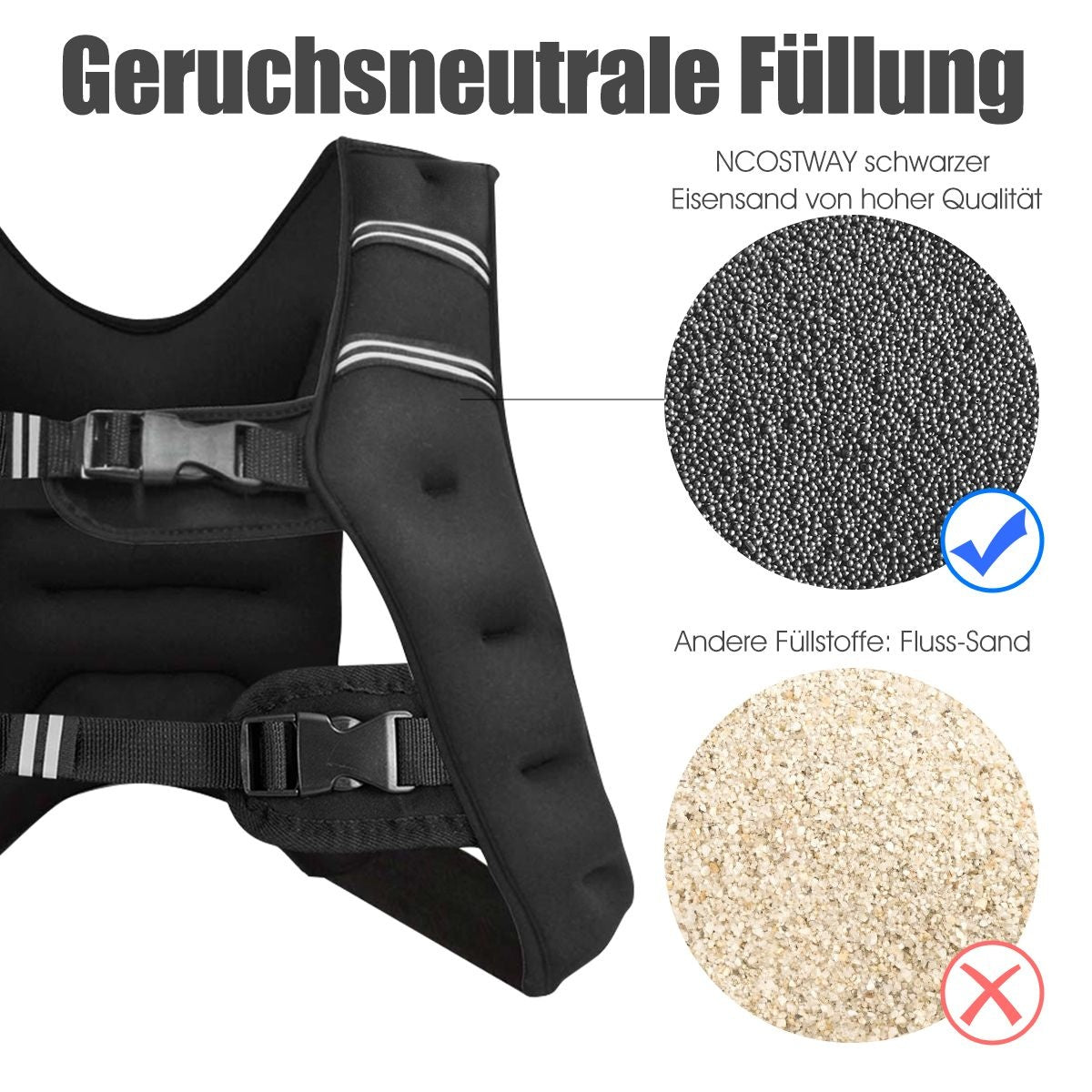 Coast 15KG Gewichtsvest - Met Reflecterende Strips en Verstelbare Riem