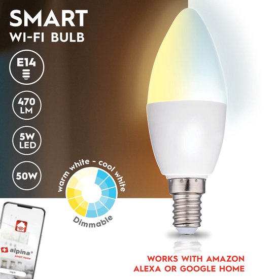 alpina Smart Home LED Lamp - E14 - Slimme verlichting