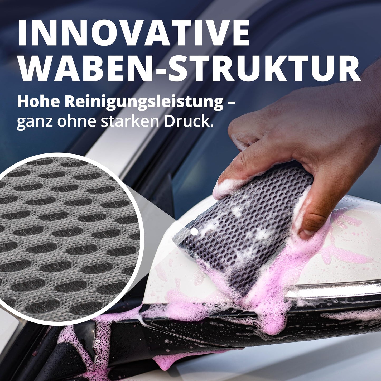 Licargo Insectenspons voor auto set van 3 - Microvezel honingraat - 13 x 8 cm