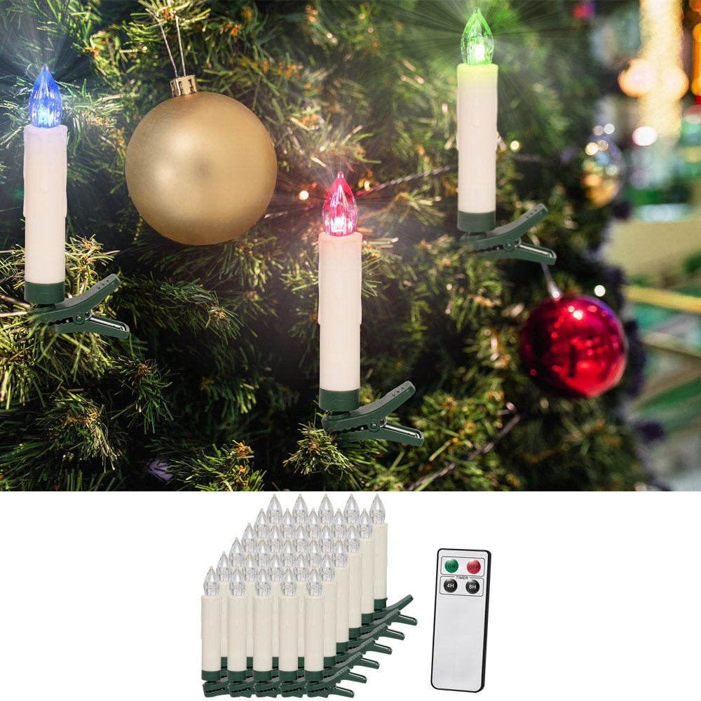 Monzana Draadloos LED Kerstverlichting Kaarsen MET afstandsbediening - Set van 30