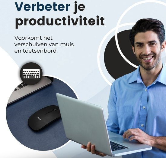 WURK Professionele Bureau Onderlegger Kunstleer – Bureau Organizer – Bureau Accessoires – Muismat XXL– Inclusief Kabel Clip – 80x40 – Blauw