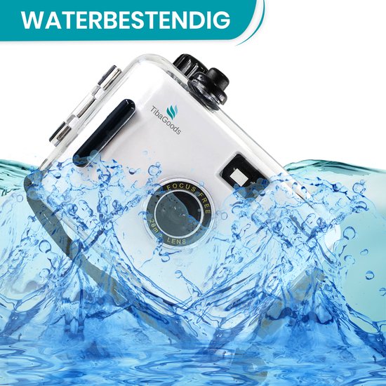 TibaGoods wegwerpcamera - Met rol - Waterdicht - Analoge Camera - Kinder Camera - Wit