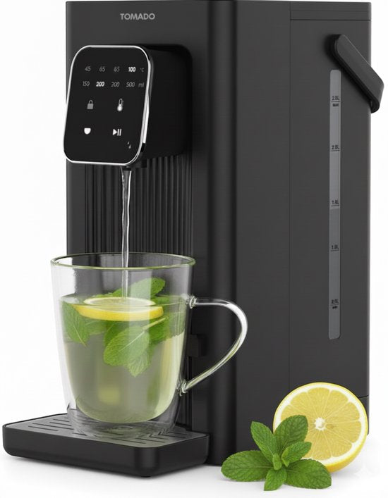 Tomado TWD2503B Heetwaterdispenser - Instant waterkoker - 2,5 liter - Digitaal display - Temperatuurinstelling - Afneembaar waterreservoir - Inclusief waterfilter