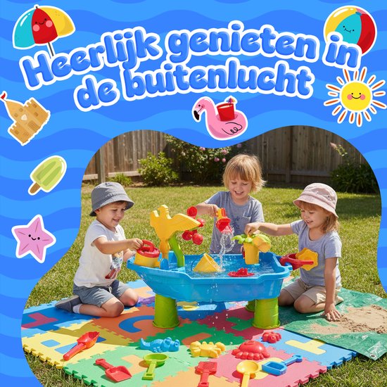 KidzKraze® Watertafel M - Buitenspeelgoed – Sensorisch Speelgoed - Activiteiten Tafel – Waterbaan - Zandtafel Voor Kinderen - Waterspeeltafel Speelgoed - Incl. Accessoires