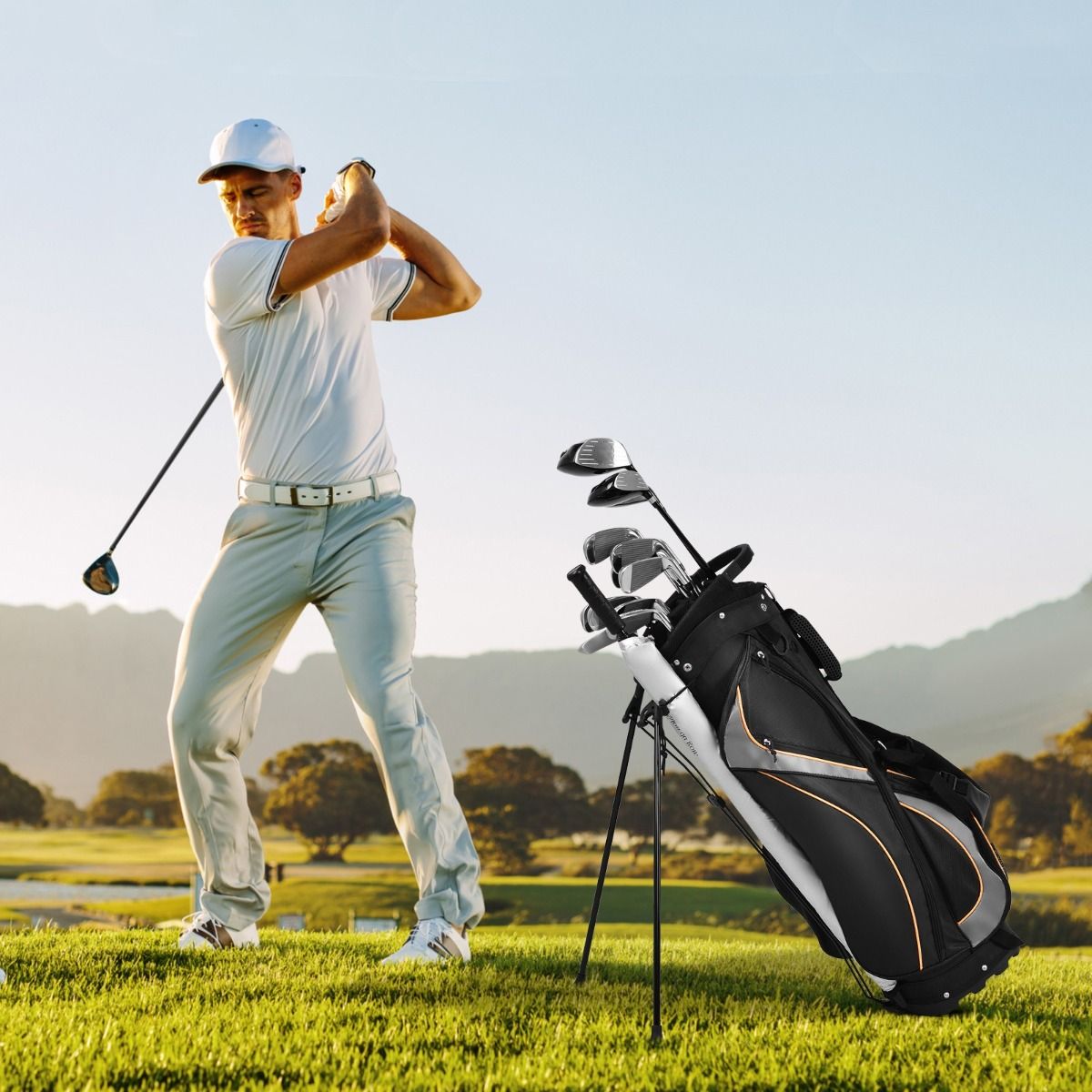 Coast Golftas - 8-vaks organizer - dubbel draagbandsysteem - zwart