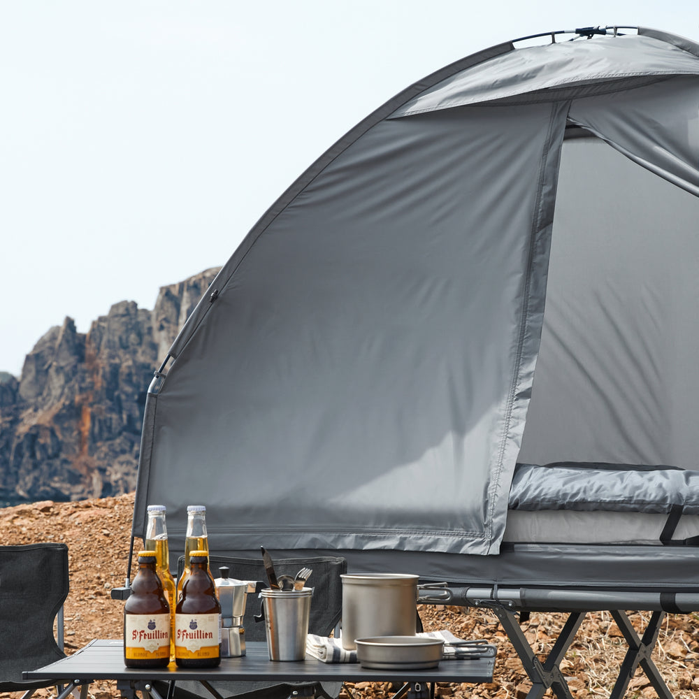 SoBuy 4-In-1 Tent - Grijs - 2 Persoons - 193x188x145cm