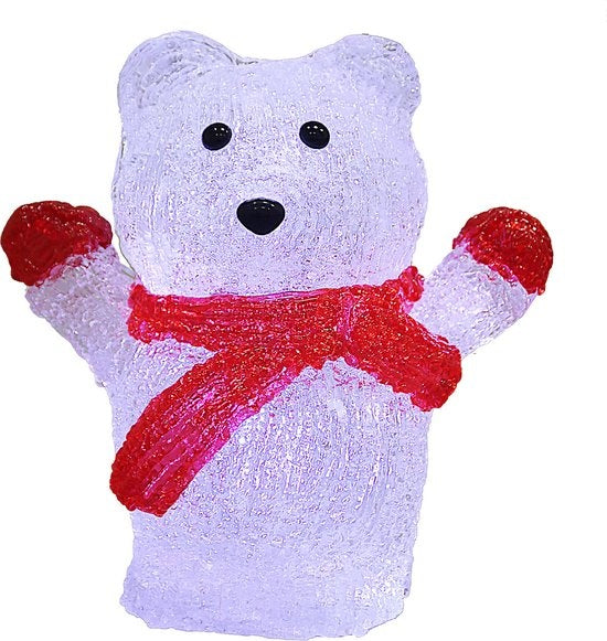 Monzana Kerst Ijsbeer LED Figuur - Op Batterijen - 15x11x18-5 Cm