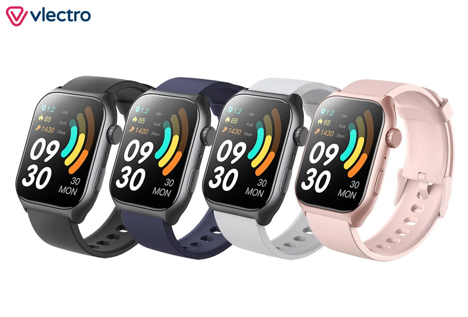 Vlectro Smartwatch 2.0 - Rechthoekig - 2 inch HD - Bluetooth Bellen - Zwart
