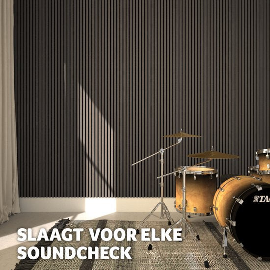 Tectake Akoestische panelen Sonic Wall - 2 stuks - Ebbenhout - 120x60x2,1cm