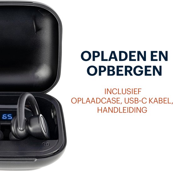 Grundig Draadloze Bluetooth Oordopjes - True Wireless Oortjes Draadloos - Earbuds met Tot 30 uur speeltijd - USB-C Snelladen - Comfortabele Pasvorm - Zwart