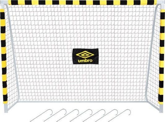 Umbro Voetbaldoel - Voetbal Goal 300 x 200 x 90 cm - Voetbalgoal Groot - Buitenspeelgoed voor Kinderen en Volwassenen - Snelle Montage - Voetbal Training Doel - Metaal - Zwart/ Geel