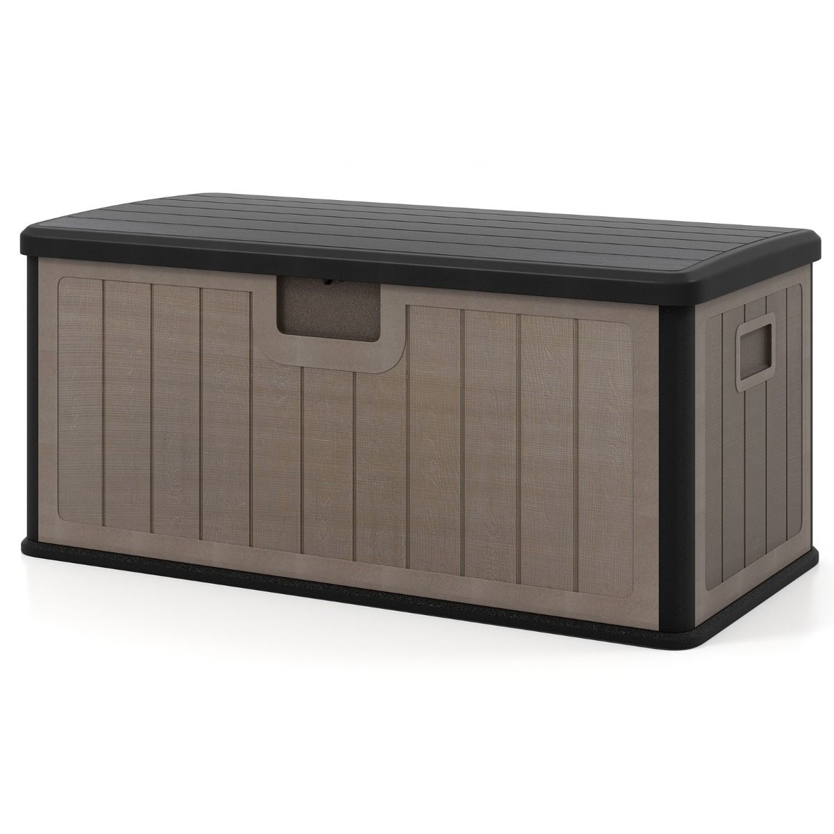 Coast Tuinbox - Kussenbox 378 liter - Waterdicht - Met afsluitbaar deksel - Zwart en bruin