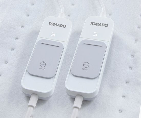 Tomado TEB1502W - Elektrische onderdeken - 2 personen - 160 x 140 cm - 2 schakelaars - Wit