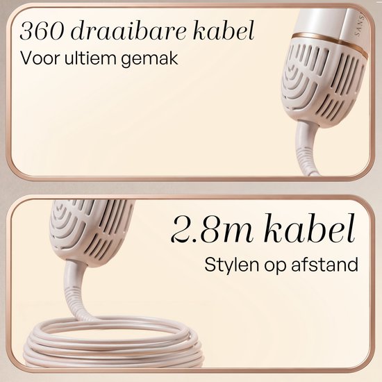 Sansbeauté® 8-in-1 Airstyler met Diffuser - Multistyler - Föhnborstel Kort Haar - Haarkruller - Haarstyler - Haardroger - Warmteborstel - Krulborstel - Krultang - Haarstijler - Stijlborstel - 5 in 1 Hairstyler