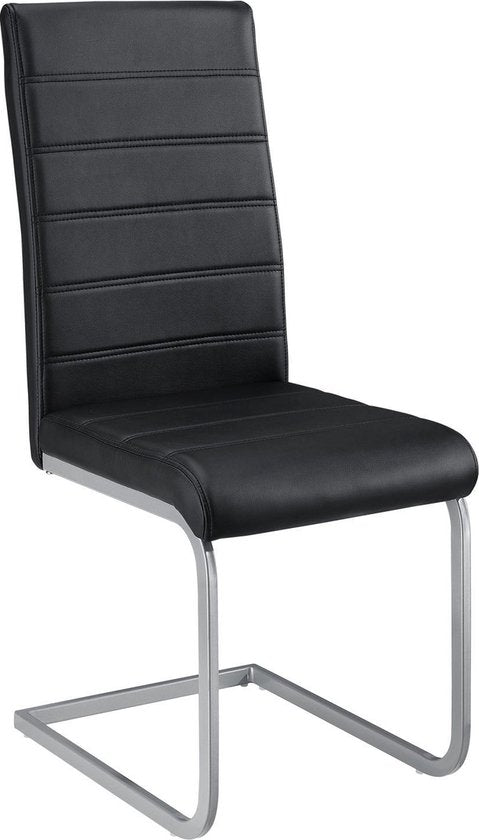 2 Eetkamerstoelen / stoel - Vegas - Kunstleer - Zwart