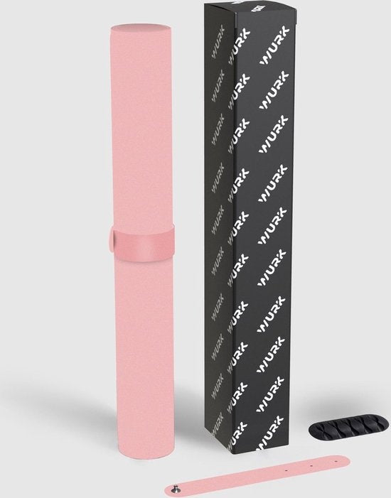 WURK Professionele Bureau Onderlegger Kunstleer - Bureau Organizer - Inclusief Kabel Clip - Roze - 120x60