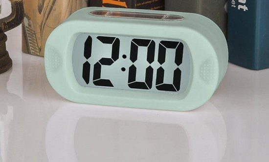 JAP AP17 digitale wekker - Stevige alarmklok - Met snooze en verlichtingsfunctie - Beschermhoes van rubber - Pastelle Groen
