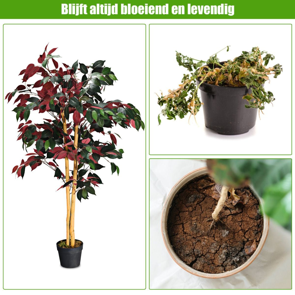 Coast 120 cm grote groene ficus boom in de pot met kunstmatige boom realistische groene planten