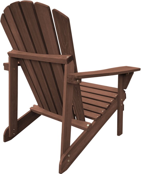 AXI Carmen Adirondack Stoel Coffee – Houten loungestoel met armleuningen – Hoge rugleuning - 90,5x78,4x93cm