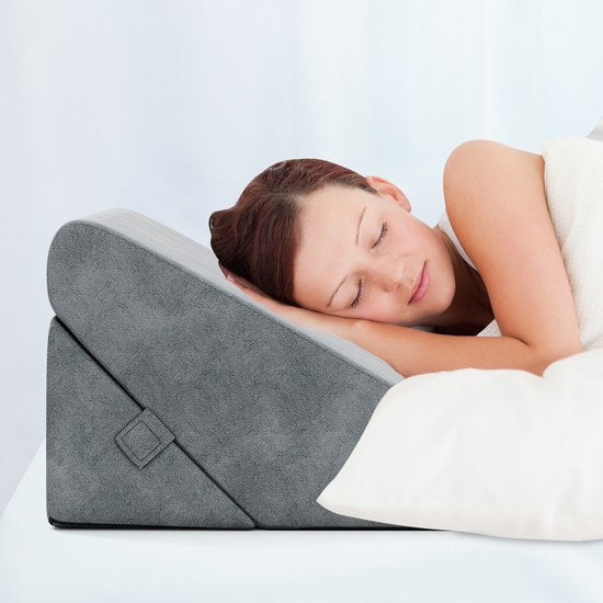 COSTWAY Wigkussen, leeskussen, rugkussen, beenkussen, geheugenschuimovertrek, wasbaar, Reflux kussen, volwassenen, bedzitkussen, ergonomisch, venussen, relaxkussen voor bed en bank, 58 x 36 x 50,5 cm