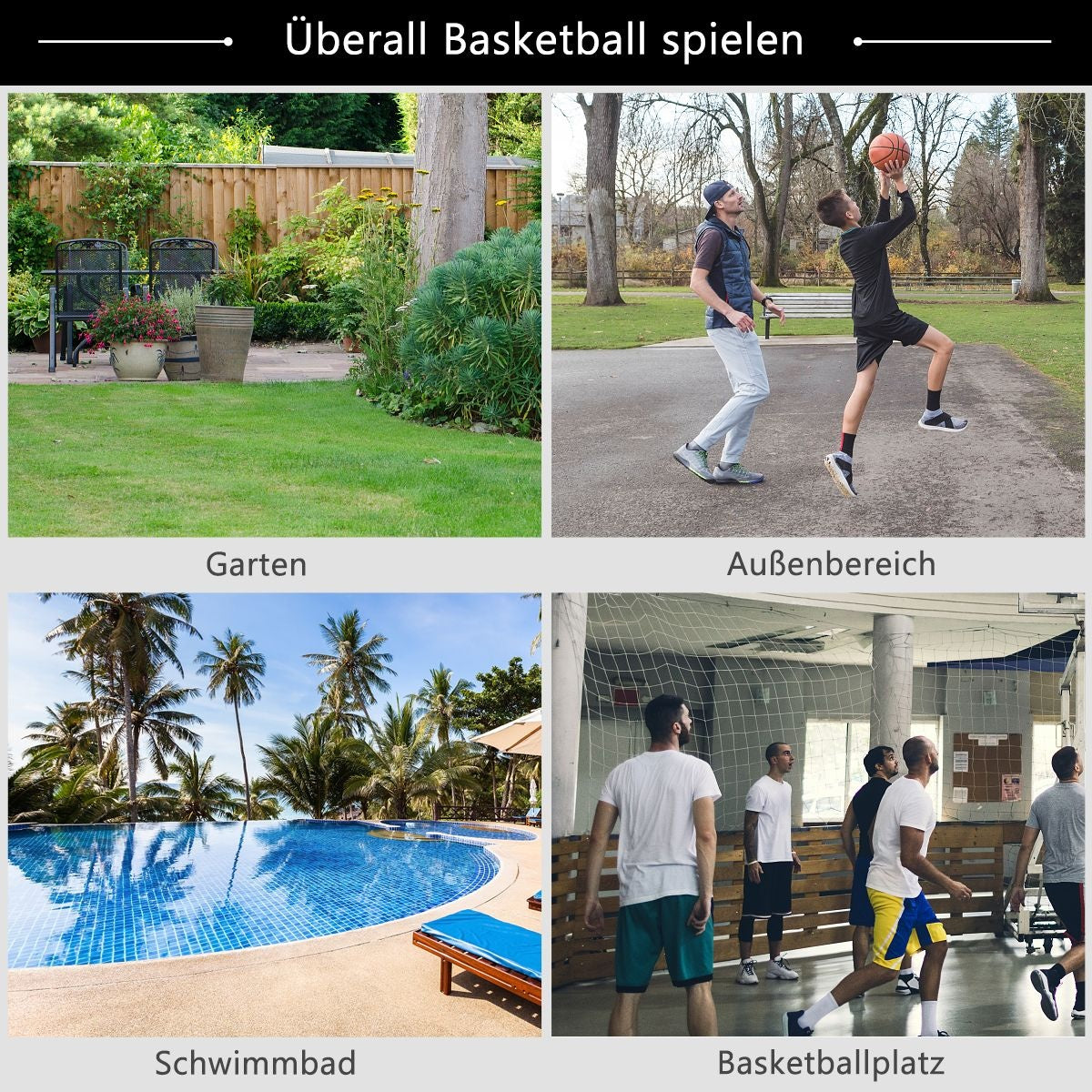 Coast Basketbalpaal - Basketbalring Met Standaard - 220-305 cm Hoogte - Zwart
