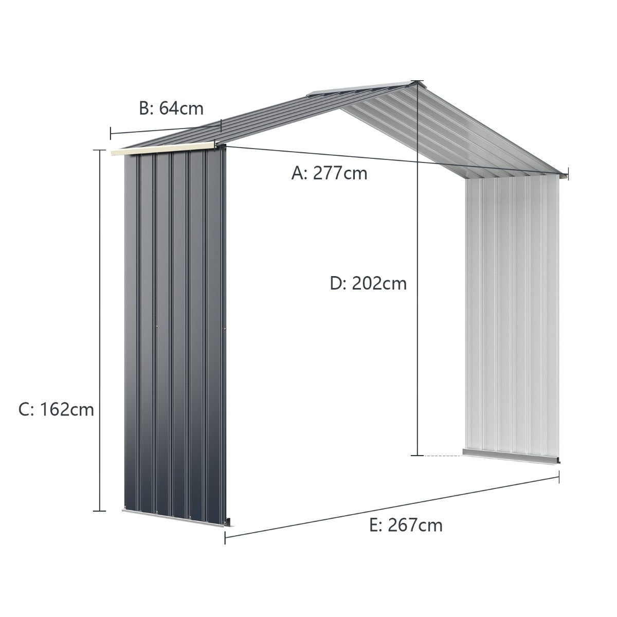 Coast -uitbreiding ingesteld voor metalen schalen buiten uitgebreid 277 x 202 x 64 cm grijs