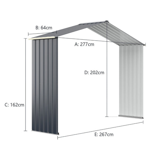 Coast -uitbreiding ingesteld voor metalen schalen buiten uitgebreid 277 x 202 x 64 cm grijs