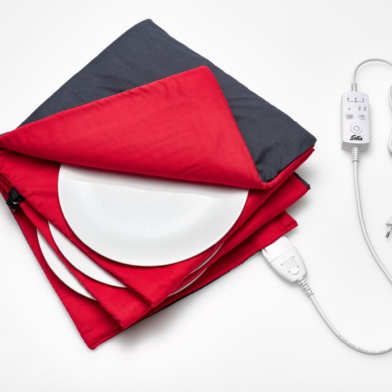 Solis Turbo Heat Bordenwarmer - Snel Opgewarmd - Betere Smaken - Gemakkelijk Wasbaar - Timerfunctie - Rood/Antraciet