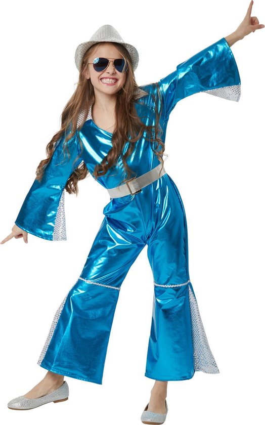 Dressforfun Stralende Disco Starlet 140 (9-10y) - verkleedkleding kostuum halloween verkleden feestkleding carnavalskleding carnaval feestkledij partykleding - 302366