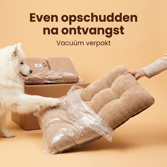 Hondenkussen 100 x 70 cm - XXL Benchkussen - Bruin Hondenbed - Groot Dierenkussen - Luxe Hondenmat