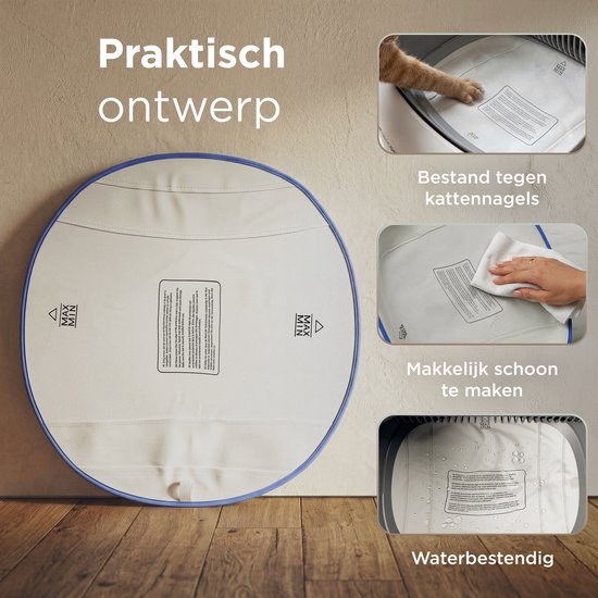 TrevoPet® Kattenbakmat - Waterdicht & Krasbestendig - Binnenmat voor Automatische Kattenbak - Beschermmat - 40x37cm