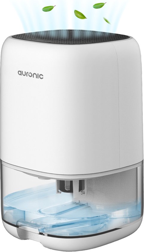 Auronic Luchtontvochtiger - Ontvochtigt 450ml Per Dag in Huis - 1L Waterreservoir - LED - Vochtvreter voor in Woonkamer, Slaapkamer & Badkamer - Dehumidifier - Wit