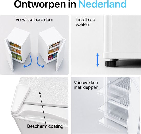Joula Tafelmodel Vriezer - Vrijstaand Mini / Klein - 60 liter - 3 Vrieslades - Wit