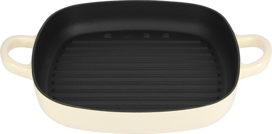 Smeg - Gietijzeren Grillpan - Crème - 26 x 26 cm - Geschikt voor Inductie