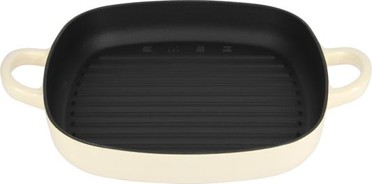 Smeg - Gietijzeren Grillpan - Crème - 26 x 26 cm - Geschikt voor Inductie