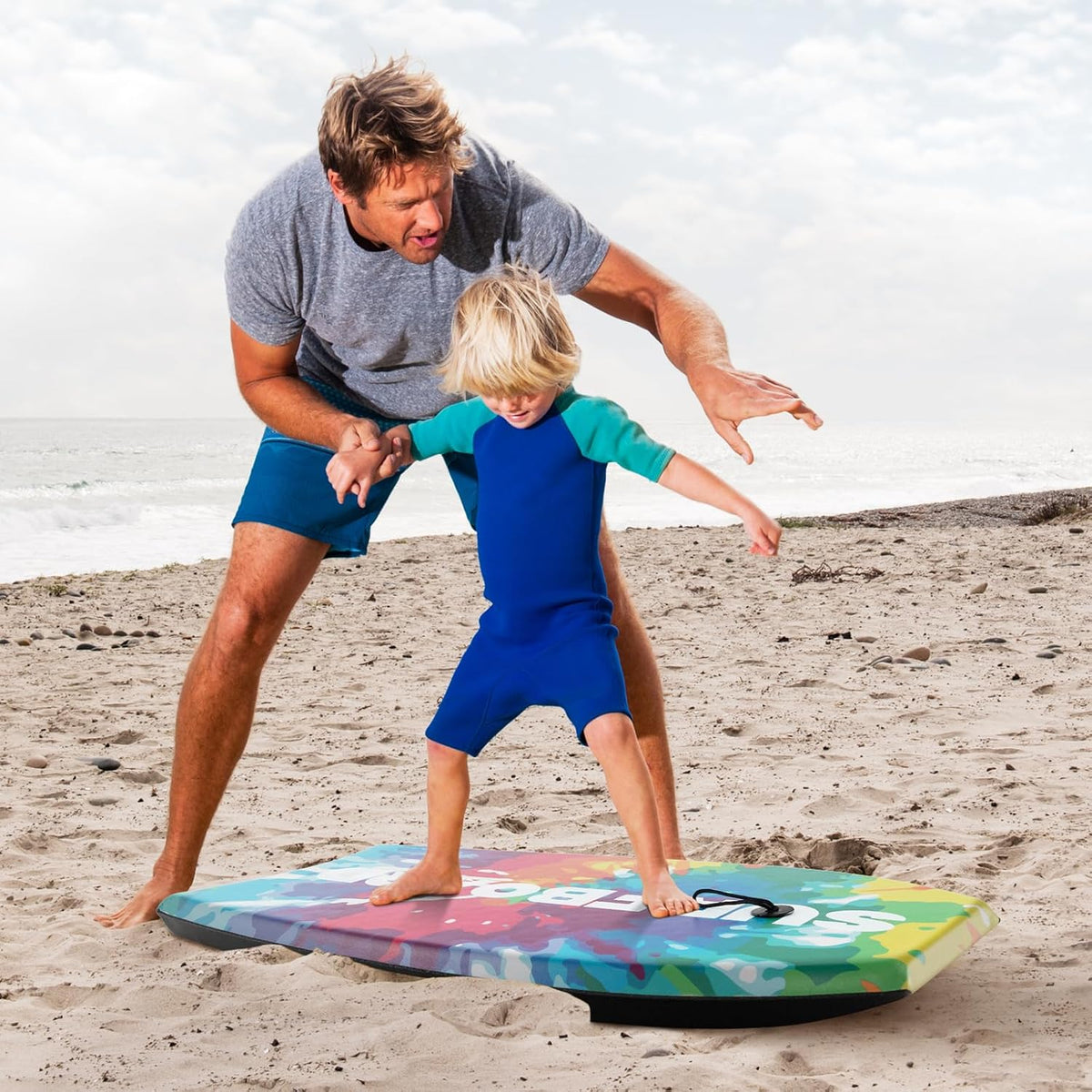 Spotravel Bodyboard 37 Inch met Polsband - Meerkleurig - 84 x 46 x 5 cm