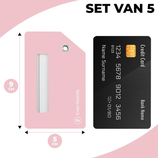 EverNeeds Bagagelabel - Siliconen - Roze - 5 Stuks