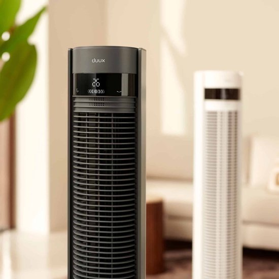 Duux Elevate – Stille Torenventilator met Ionisator – 26 Snelheden & Slaapmodus - Grijs
