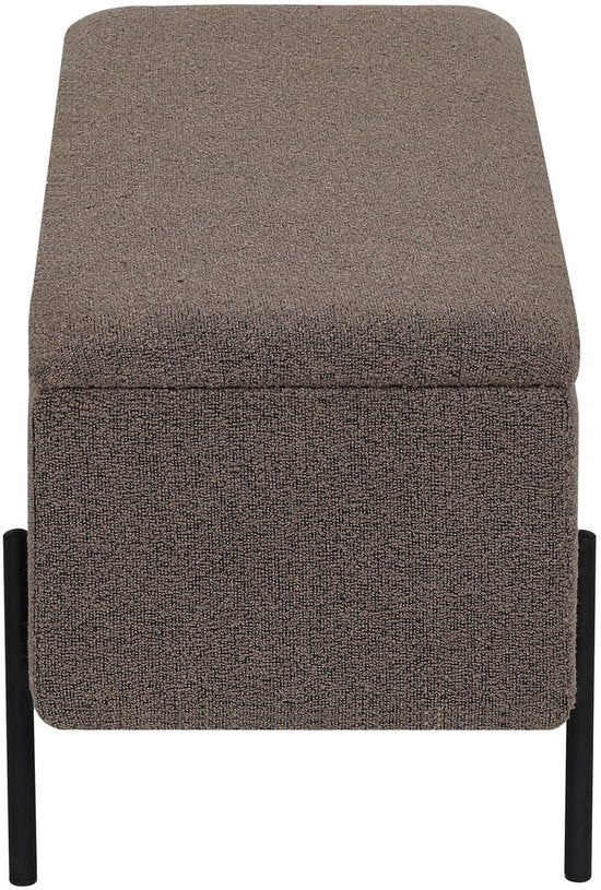 House Nordic Opbergbank Watford - Bruin Bouclé Stof - 95x43x37cm