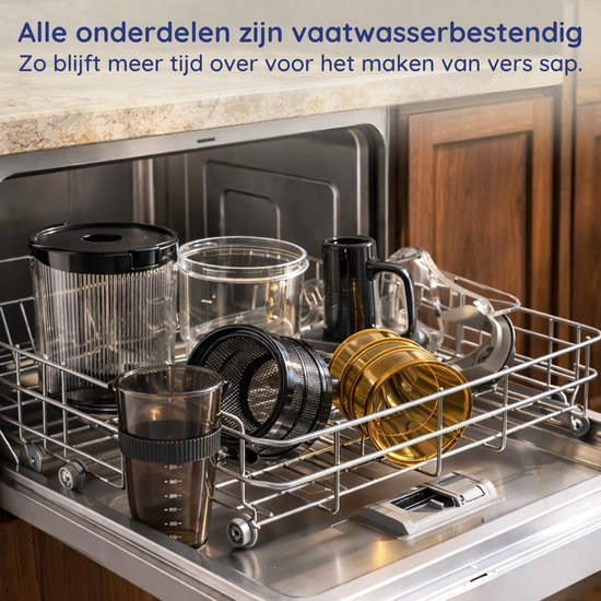 Safecourt Kitchen Slow Juicer - krachtige motor [Pre-cutter & Cold-press technologie] - eenvoudige reiniging - BPA-vrij - sapcentrifuge Roze