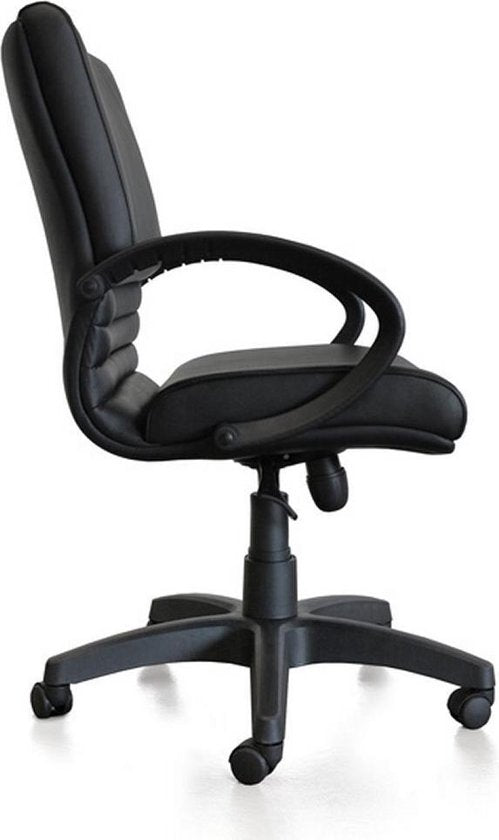 Kangaro bureaustoel - LEANNA - zwart leer - max 120 kg draaggewicht - K-850550